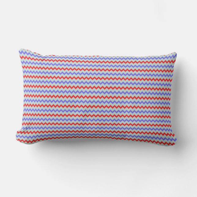 Coussin Rectangle Petit chevron motif bleu (Recto)