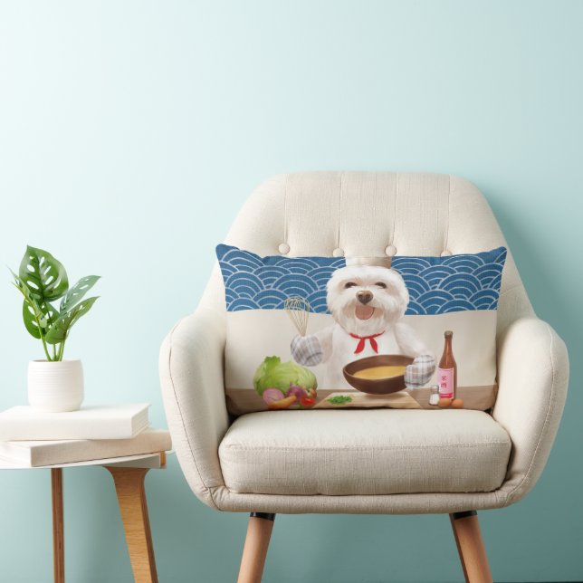 Coussin Rectangle Petit Chien Chef (Chaise)