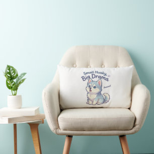 Coussin Rectangle Petit Husky Gros Drame Chiot Drôle