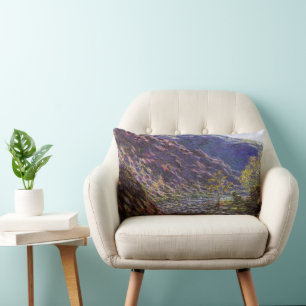 Coussin Rectangle Petite Creuse, Lumière du soleil par Claude Monet
