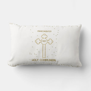 Coussin Rectangle Petite-fille Première Sainte Communion Croix de co