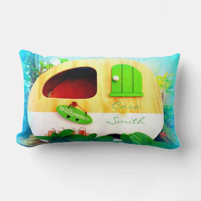Coussin Rectangle petite maison casa caravane (Recto)