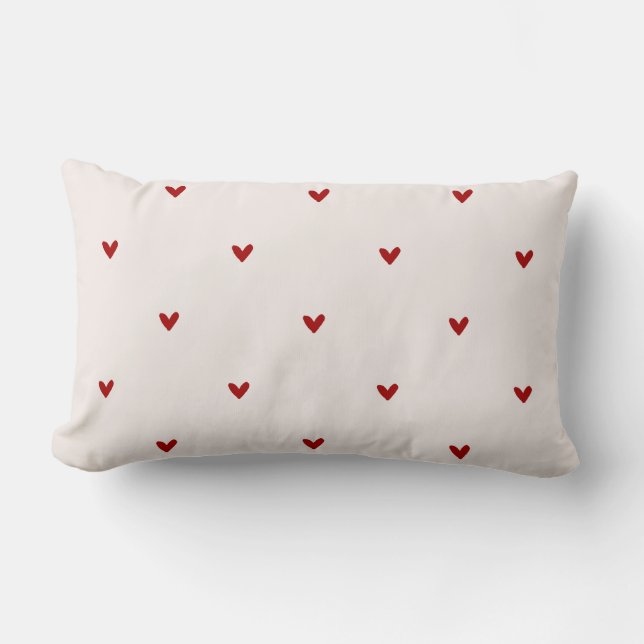 Coussin Rectangle Petits cœurs rouges (Recto)