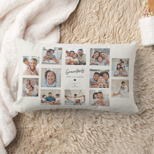 Coussin Rectangle Petits-enfants rendent la vie grandiose | Collage  (Couverture)