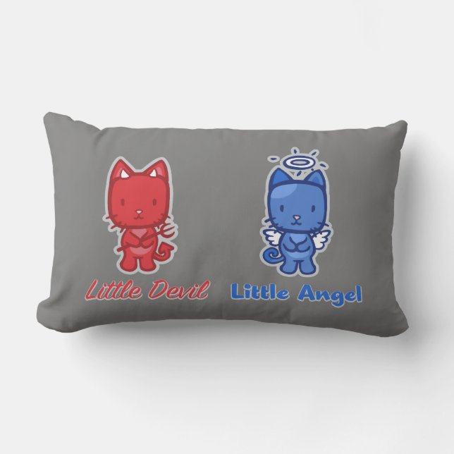 Coussin Rectangle Peu d'ange, petit chat de Kitty de bande dessinée (Recto)
