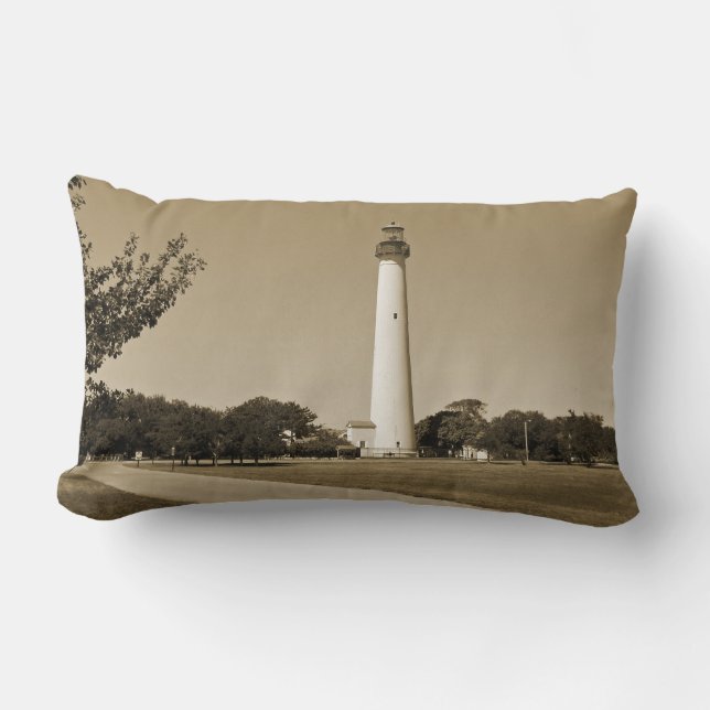 Coussin Rectangle Phare de Cape May (Recto)