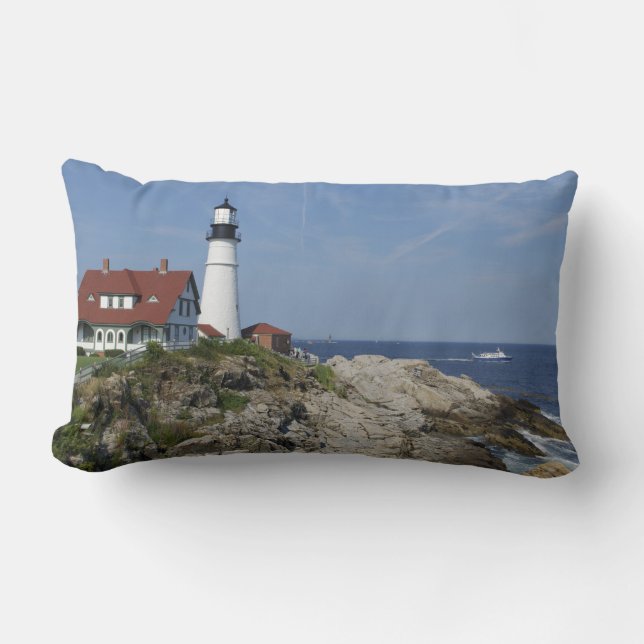 Coussin Rectangle Phare de Portland Head, Cape Elizabeth, Maine, (Recto)