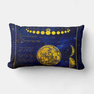 Coussin Rectangle Phases Vintage de la Lune Saturne Jupiter Vénus