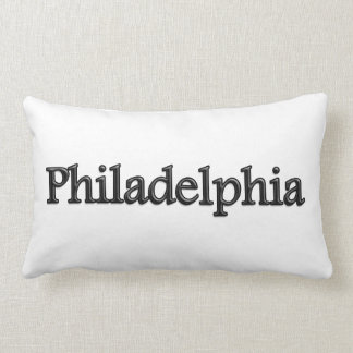 Coussin Rectangle Philadelphie - lettres grises - sur le blanc