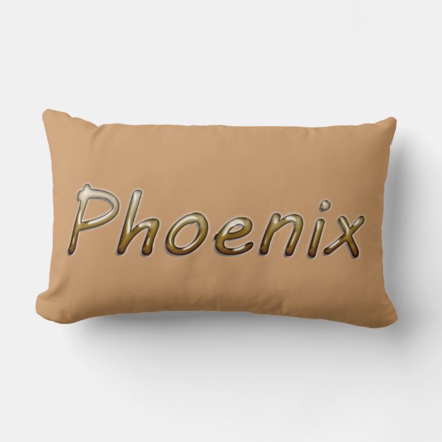 Coussin Rectangle Phoenix - couleurs de désert - sur Tan (Recto)