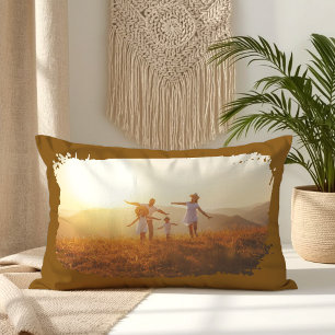 Coussin Rectangle Photo de bordure grunge moderne marron