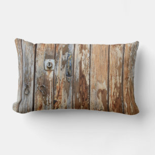 Coussin Rectangle Photo de clôture en bois brun