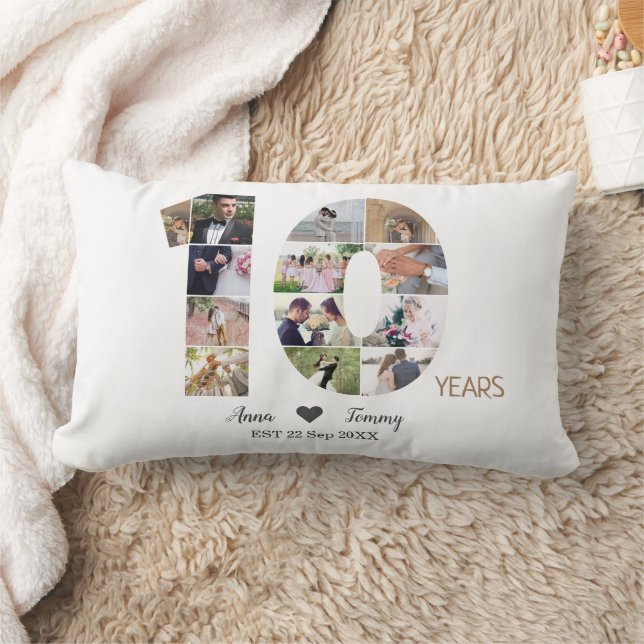 Coussin Rectangle Photo de l'anniversaire du Mariage de dix ans (Couverture)