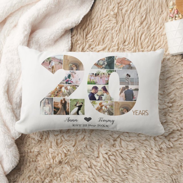 Coussin Rectangle Photo de l'anniversaire du Mariage de vingt ans (Couverture)