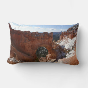 Coussin Rectangle Photo de paysage enneigé du pont naturel de Bryce