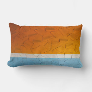 Coussin Rectangle Photo d'oeuvres d'art orange, blanc et bleu