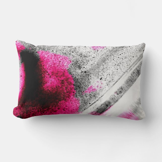 Coussin Rectangle Photo Fuchsia Abstraite, gris et gris noir (Recto)