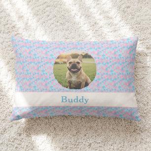 Coussin Rectangle Photo personnalisé de Bouledogue français Géométri