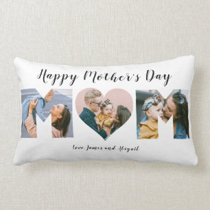 Coussin Rectangle Photo unique Cute Happy Mère's Day Heart 3