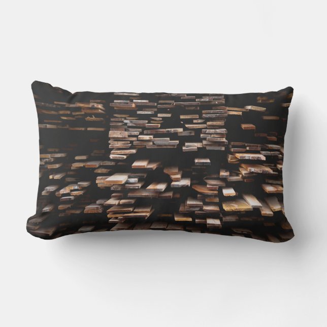 Coussin Rectangle Photographie de planches de bois Brown (Recto)