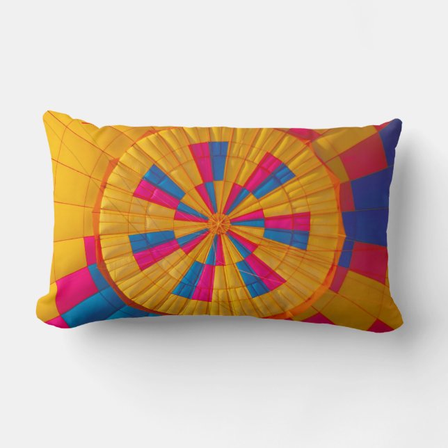 Coussin Rectangle Photographie en angle bas de jaune, rose et noir h (Recto)