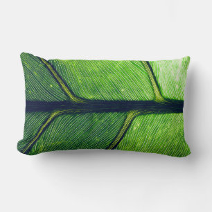 Coussin Rectangle Photographie macro de la feuille verte