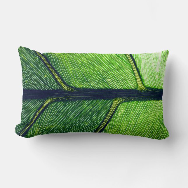 Coussin Rectangle Photographie macro de la feuille verte (Recto)
