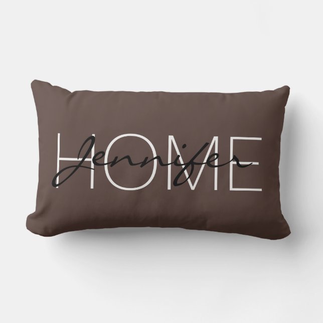 Coussin Rectangle Photomie foncé (chevaux) couleur maison monogramme (Recto)