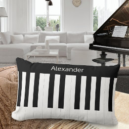 Coussin Rectangle Piano Clavier Noir Blanc Instrument de musique