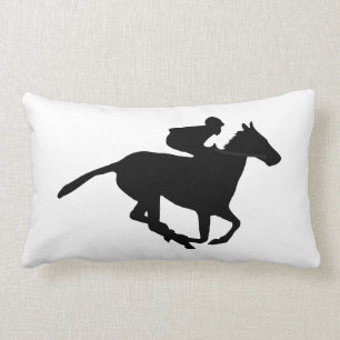 Coussin Rectangle Pictogramme de course de chevaux