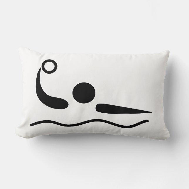 Coussin Rectangle Pictogramme de Waterpolo de polo d'eau (Recto)