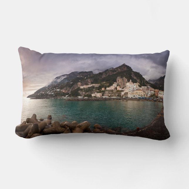 Coussin Rectangle Picturesque Amalfi Coast Italy Seaside Town (Recto)