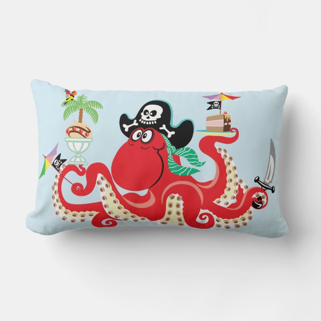 Coussin Rectangle pieuvre pirate (Recto)