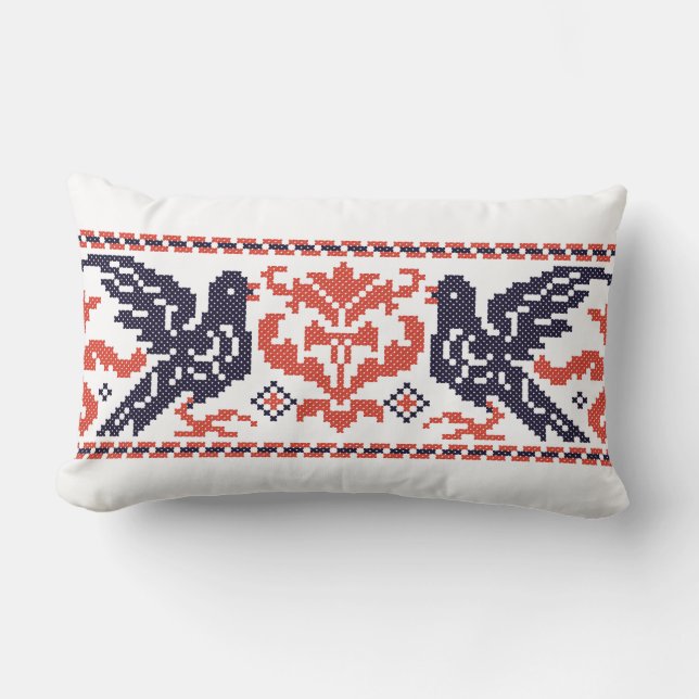 Coussin Rectangle Pigeons en couple (Recto)