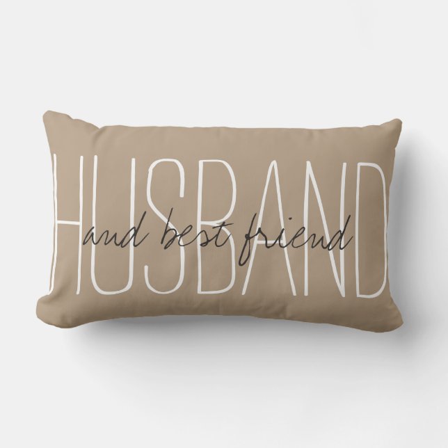 Coussin Rectangle PILLOW_ CHIC " MARI… et meilleur ami" SUR L'AMANDE (Recto)