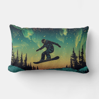 Coussin Rectangle Pilote de snowboard céleste