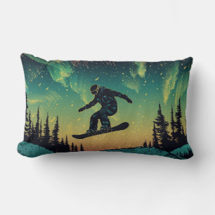Coussin Rectangle Pilote de snowboard céleste