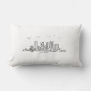 Coussin Rectangle Pilote jetable pour skyline de Boston