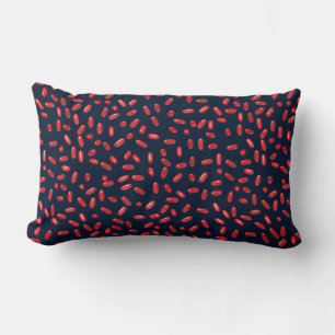 Coussin Rectangle Pilules rouges Motif répétitif