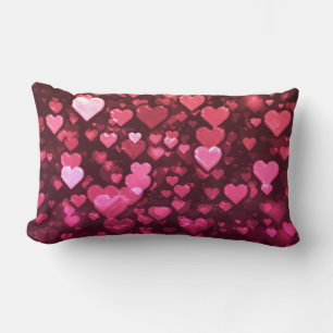 Coussin Rectangle Pink Bokeh Hearts papier peint Arrière - plan numé
