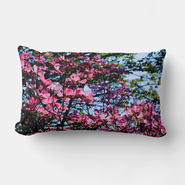 Coussin Rectangle Pink flowering Dogwood tree (Recto)