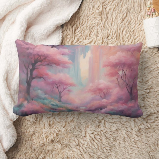 Coussin Rectangle Pink Nature Forest L'art de lancer l'oreiller (Couverture)
