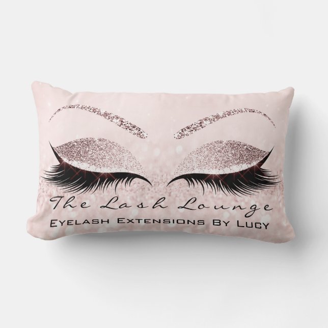 Coussin Rectangle Pink Pastel Parties scintillant Oeil maquillage ci (Recto)