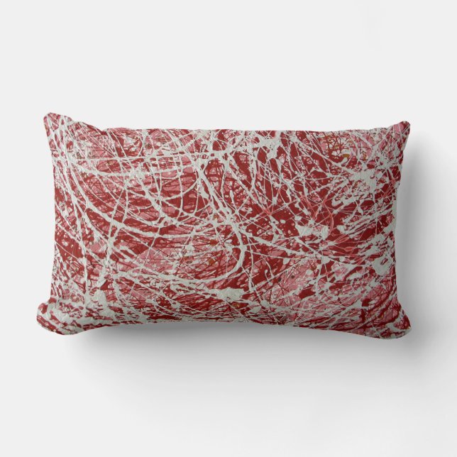 Coussin Rectangle Pink Swirl Abstrait Peinture Jeu d'oreiller (Recto)