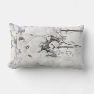 Coussin Rectangle Pins couverts de neige (par Pekka Halonen)