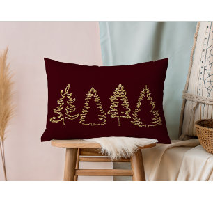 Coussin Rectangle Pins de Parties scintillant d'or, Bourgogne,