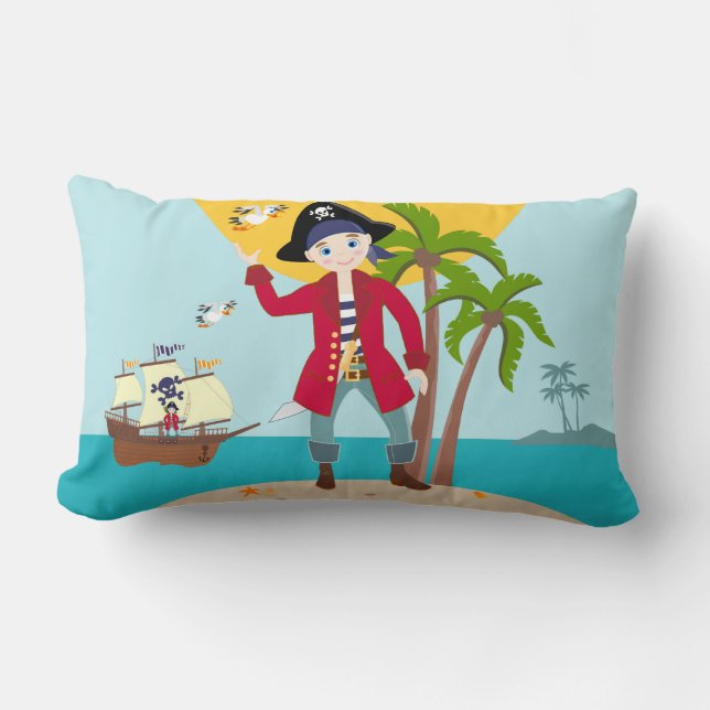 Coussin Rectangle Pirate kid birthday (Recto)
