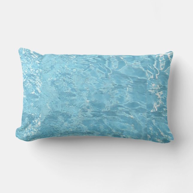 Coussin Rectangle Piscine blanche bleue de lumière du soleil d'été (Recto)