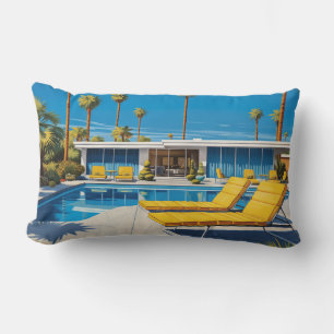 Coussin Rectangle Piscine moderne du milieu du siècle
