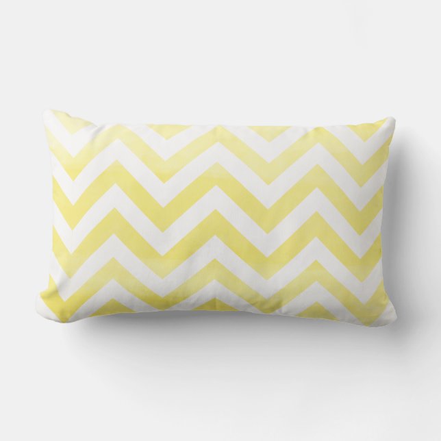 Coussin Rectangle PixDezines chevron/citron aquarelle numérique (Recto)